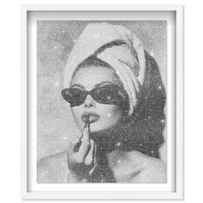Retro Vanity Vibe Shadowbox Fashion Print by Oliver Gal, Black Frame, 16 x 20