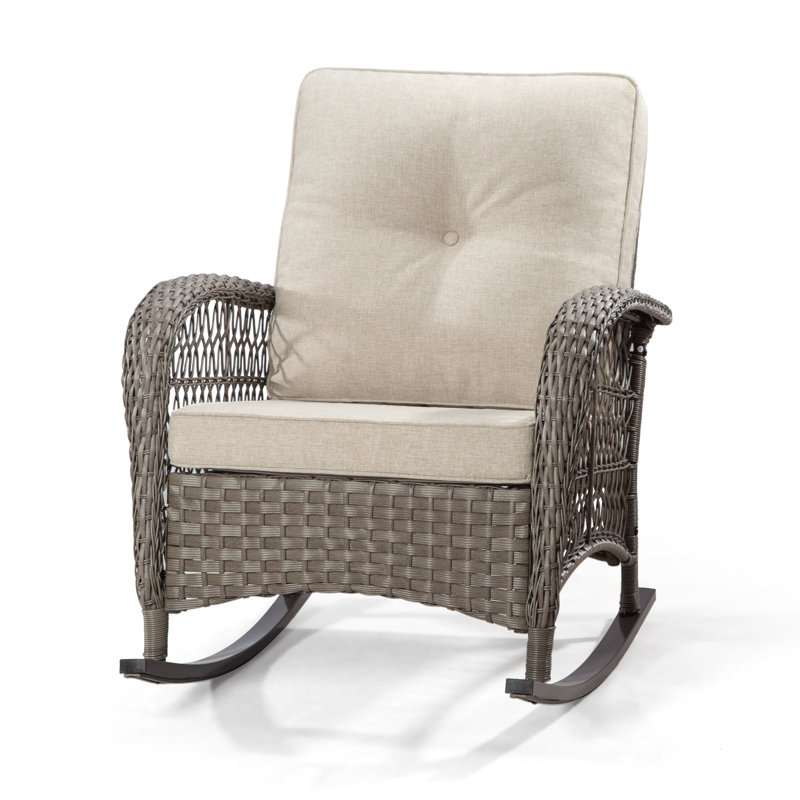 Mevlude Wicker Outdoor Lounge Chair, Beige