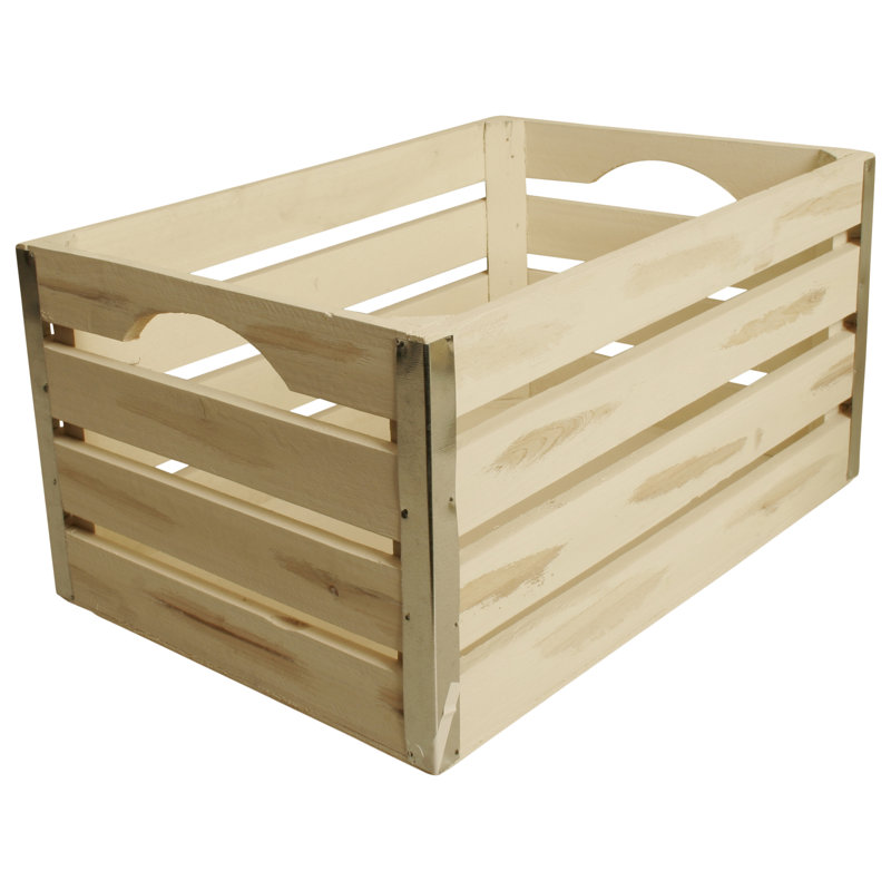 Ensemble de caisses en bois massif moyen 3 pièces, Blanc