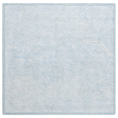 Galdamez Hand Tufted Viscose/Wool/Cotton Geometric Rug in Gray/Blue