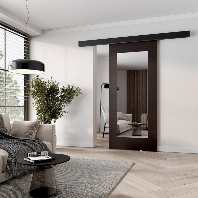 Sliding Door Prim I, Interior Door, 106cm x 205cm, Wenge/Black