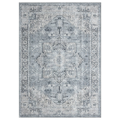 Lancaster Washable Gray Area Rug
