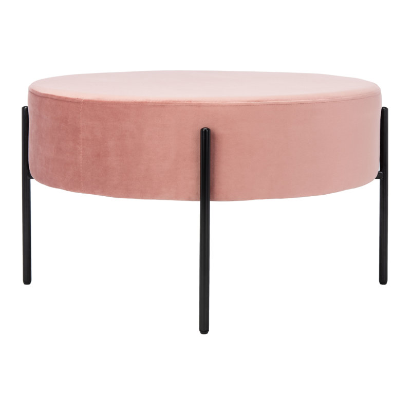 Lisbon Velvet Ottoman, Dusty Rose Velvet