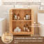 Armoire de salle de bain en bois originale avec surface en rotin et portes doubles