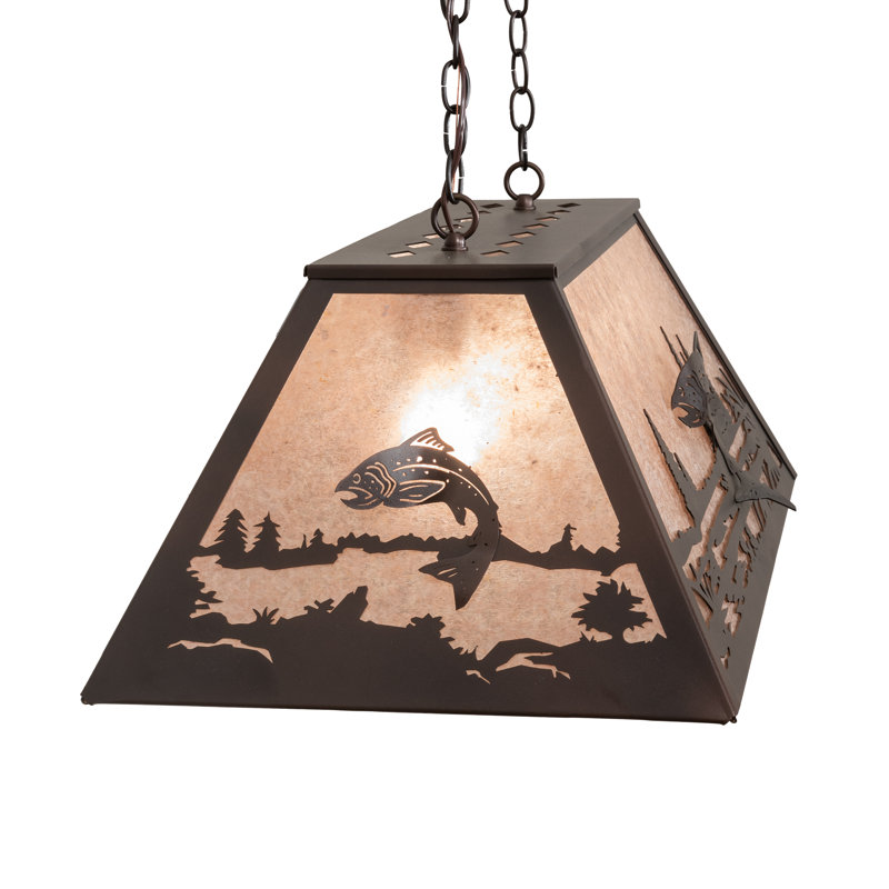Luminaire rectangulaire à table de billard 6 lumières Paislee