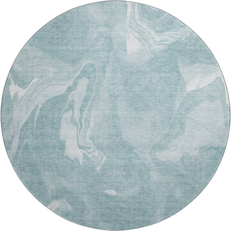 Premium Machine Washable Prisco Teal Rug