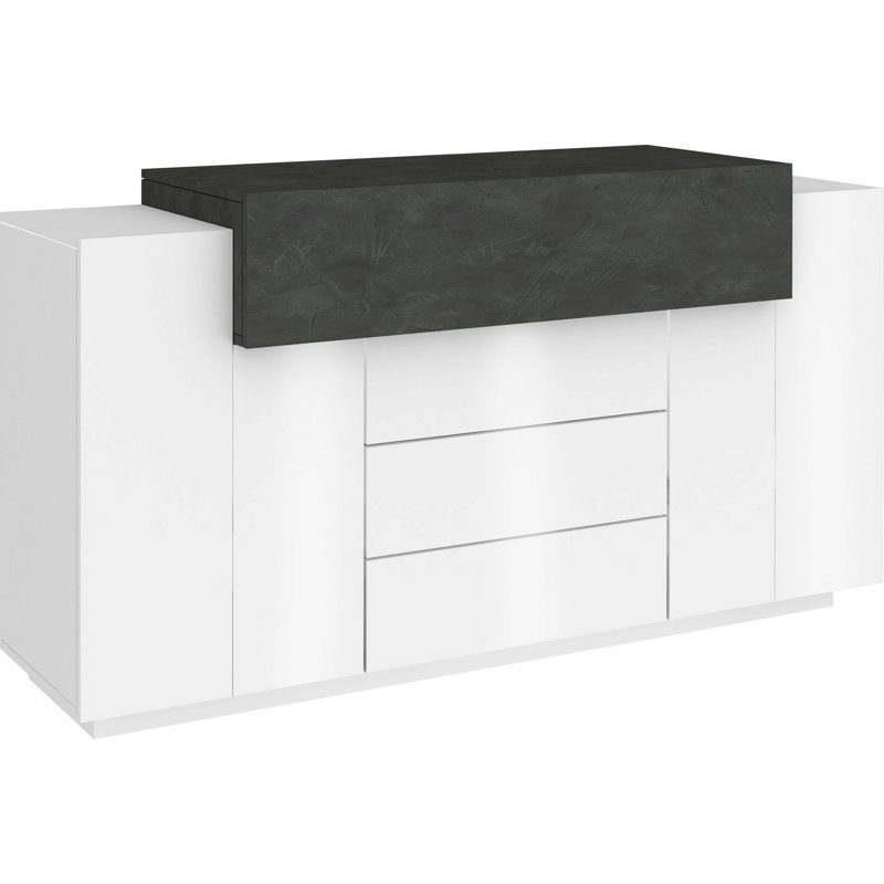 Sofren 160cm Sideboard, White/Black