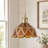 1-Dark brown glass iron dimmable pendant light