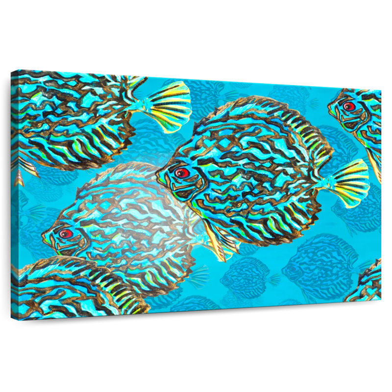 Poisson discus turquoise, H 32 po x l 48 po
