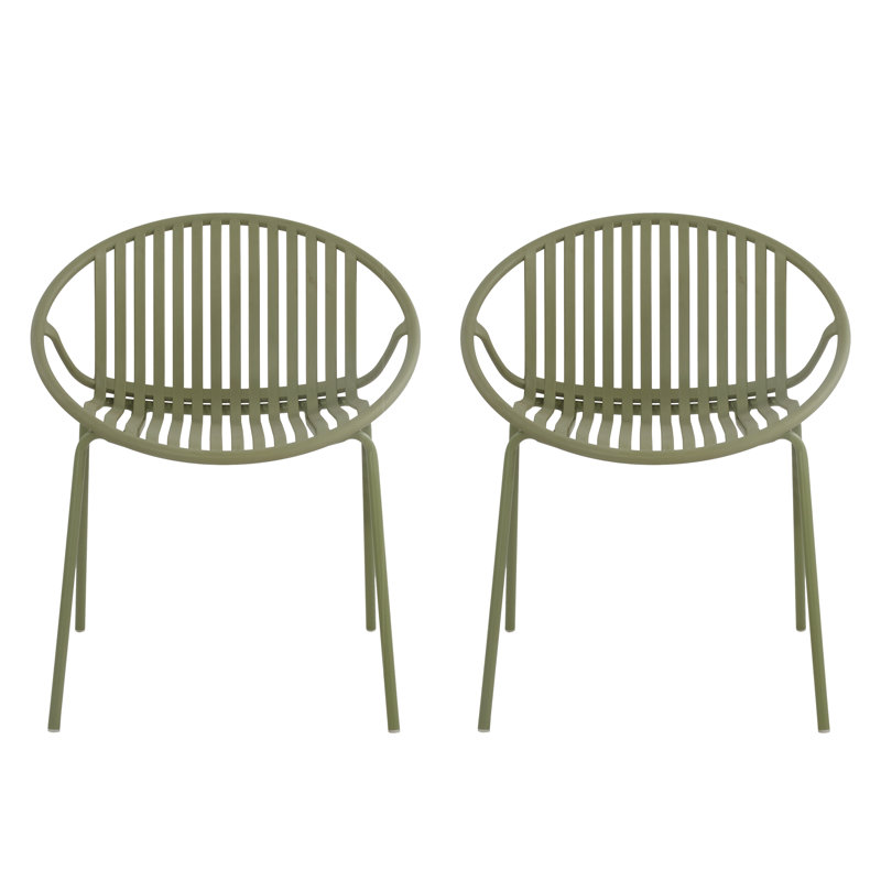 Ensemble de chaises de salle à manger empilables Brentley, Vert
