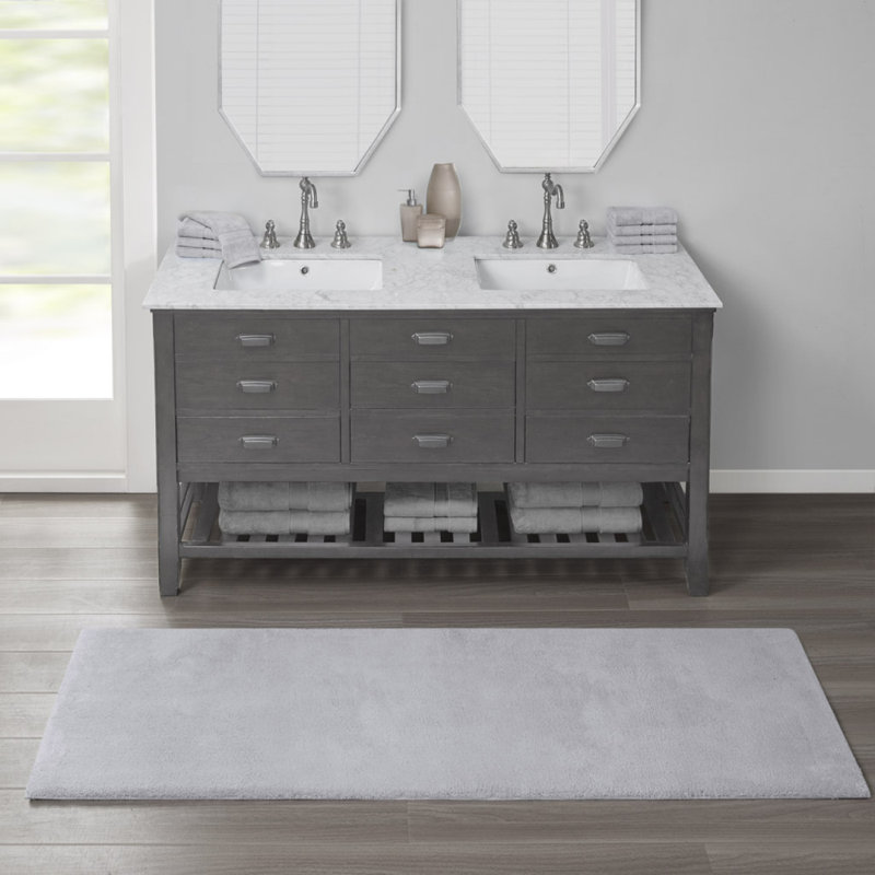 Tapis de bain, L 24 po x l 20 po, Taupe