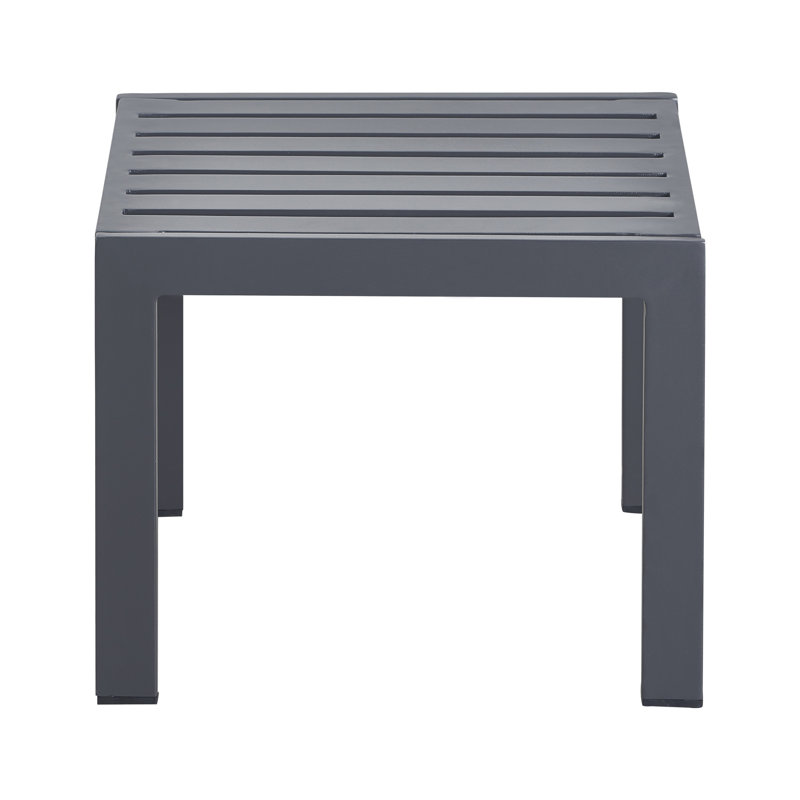 Tommy Hilfiger Monterey Outdoor Easy Assembly Metal Frame Side Table, Navy Blue & Dark Gray