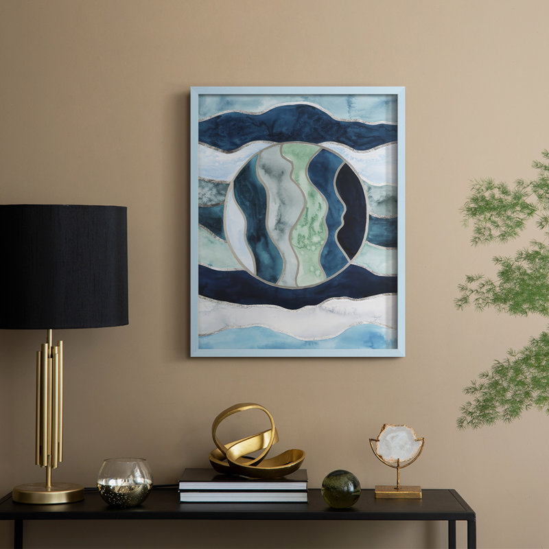 «Siren's portail II», reproduction encadrée - bois massif, Bleu, H 11 po x l 9 po