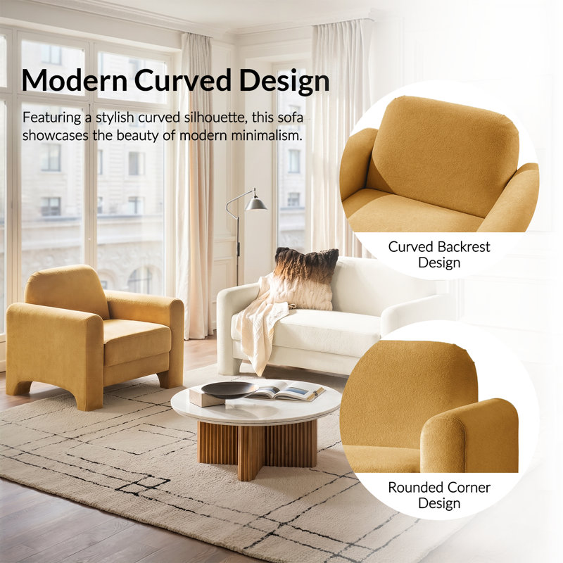 Living Room Set, Ivory Cream/Camel