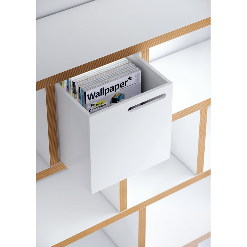 Sighfrith 159cm H x 150cm W Standard Bookcase, White/Plywood