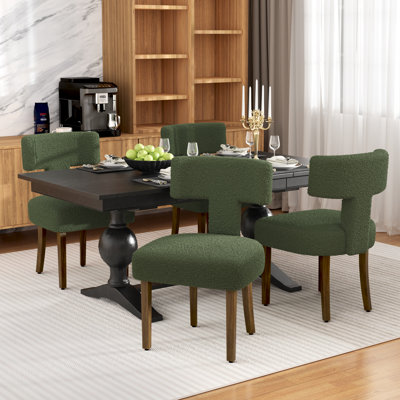 Modern Boucle Dining Chairs Side Chairs (Set of 4)