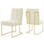 Chaise de salle à manger rembourrée en acier inoxydable Privy-187840454-187840460