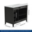 Meuble-lavabo Aura 42 po entièrement assemblé, autoportant, avec comptoir et dosseret en marbre reconstitué blanc de Carrare, noir-1010678158-1010678159