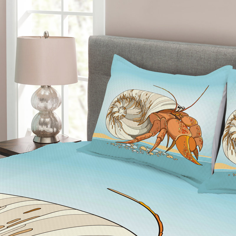 Acampora Green/Brown Microfibre Bedspread Set, 220 x 264 cm