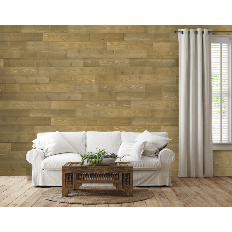 Assortiment de panneaux muraux en bois de 95 pieds carrés de grandes surfaces, Pin récupéré