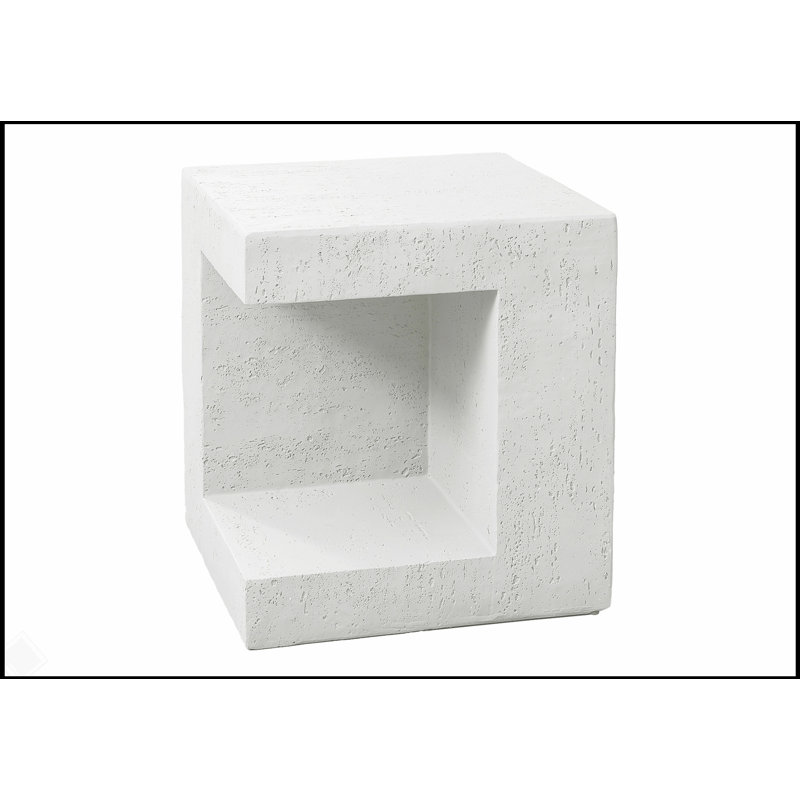 Table d'appoint polyvalente haute blanche de 25 pouces pour une utilisation intérieure et extérieure, comme table de chevet ou table de bout