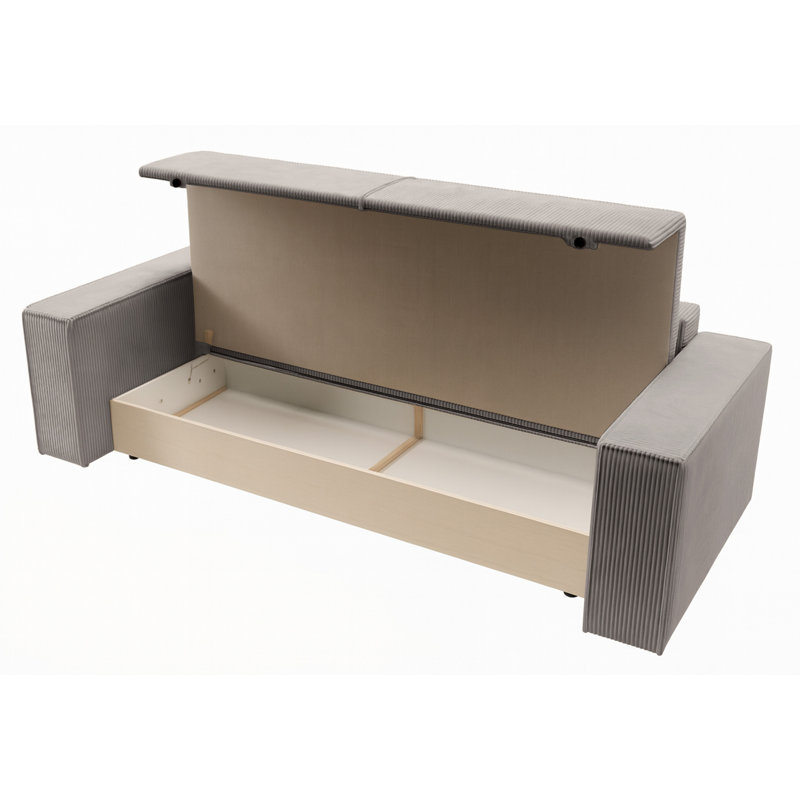 Ahlayah 257Cm Square Arm Sofa Bed, Beige