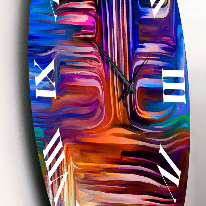 Color Fusion V - Horloge murale moderne, Moyen