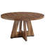 Table de salle à manger ronde de style campagnard, table de cuisine rustique pour 4 personnes, table de salle à manger à base croisée