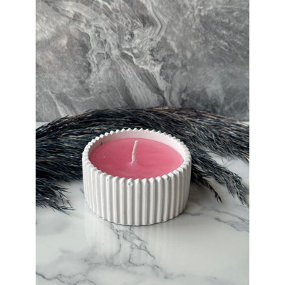 Elegant Red Concrete Candle, 3.1 x 2.0 x 3.1 Inches | 100% Soya Wax for Clean Burn | Perfect for Home Décor, Gifts & Relaxation | Unique Modern Design, Ideal for Any Room, Durable and Stylish