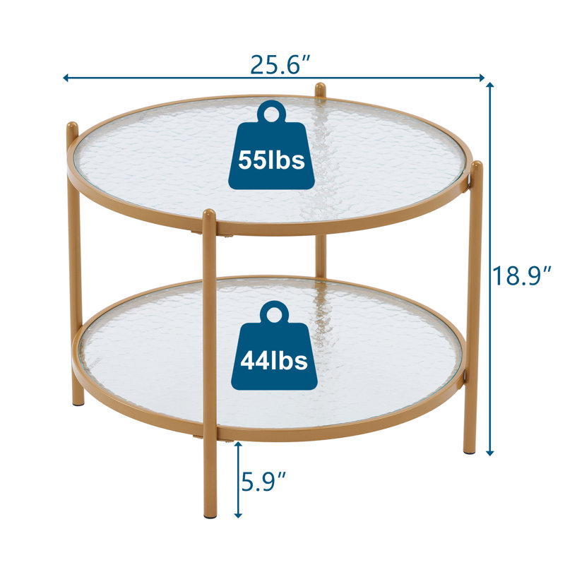 Petite table basse ronde dorée mat