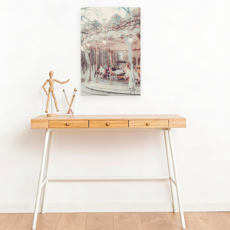 Dreamy Winter Carousel Classic Dreamy Elegant Winter Architecture Wall Art Print, 45.72cm H x 30.48cm W