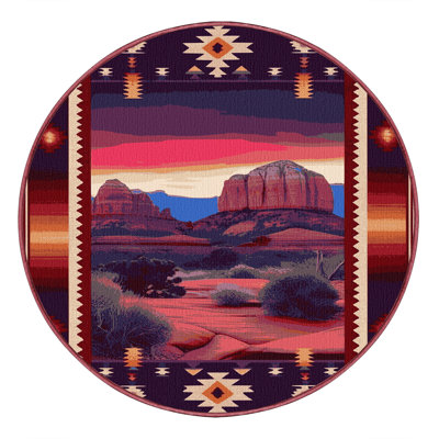  Tapis lavable Sedona Sunset Southwestern