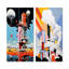 De Stijl Geyser Horizon - ensemble de 2 reproductions d'art abstrait en métal-890683766