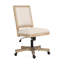 Fauteuil pivotant et relevable rustique à hauteur réglable beige et naturel pour espace de bureau avec fonction pivotante beige et naturel