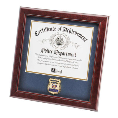 Cadre photo de certificat de service de police médaillon Janiyah