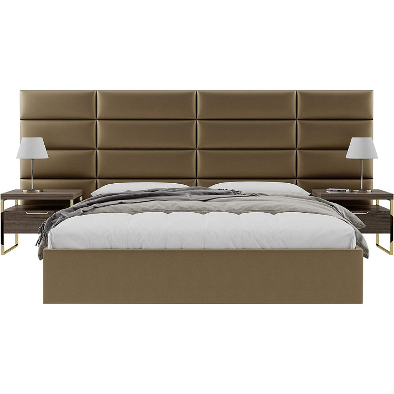 Garen Upholstered Headboard, Super King (6'), Metallic Gold
