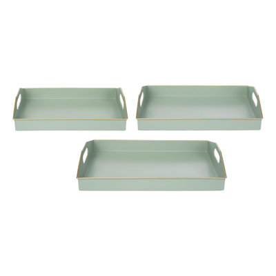  Metal Green Trays Set of 3 Home Decorations Spring
