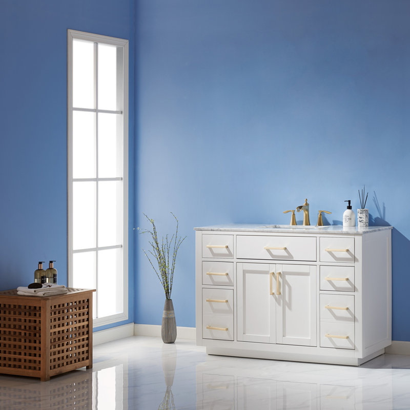 Ensemble de meuble-lavabo simple 48 po Candrice, Blanc