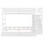 Lit superposé simple au-dessus de simple avec escalier et 2 tiroirs, lit superposé avec rangement pour enfants, blanc-132280944