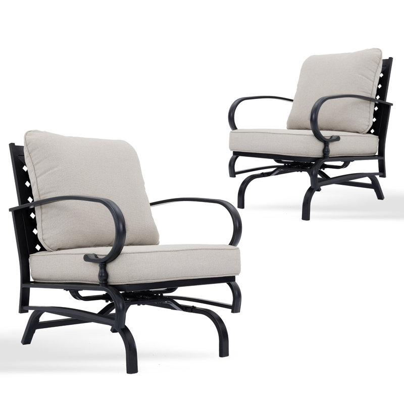Chaise de patio avec coussins Balderston, Marine