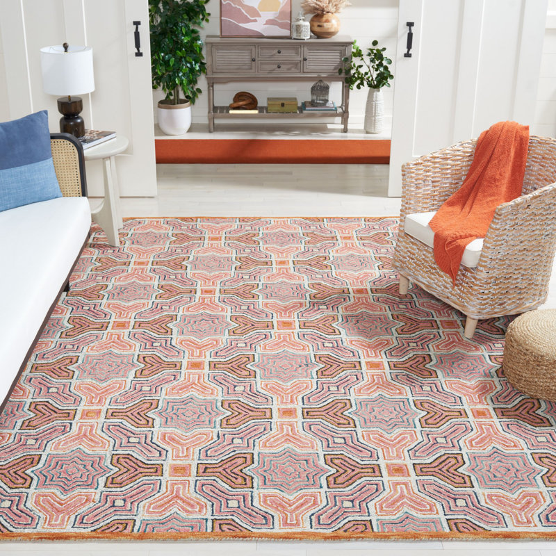 Deyoung Hand Tufted Wool Geometric Rug, Rectangle 8' x 10'