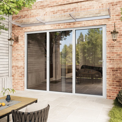 108”x80"H Left Hand Outswing Aluminum Folding White Bifold Patio Door (3+0) With 𝗥𝗲𝘁𝗿𝗮𝗰𝘁𝗮𝗯𝗹𝗲 𝗦𝗰𝗿𝗲𝗲𝗻