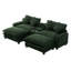 Canapé modulaire en chenille de 111 po avec deux repose-pieds amovibles, deux ports USB, deux porte-gobelets et une grande boîte de rangement pour le salon-981937960