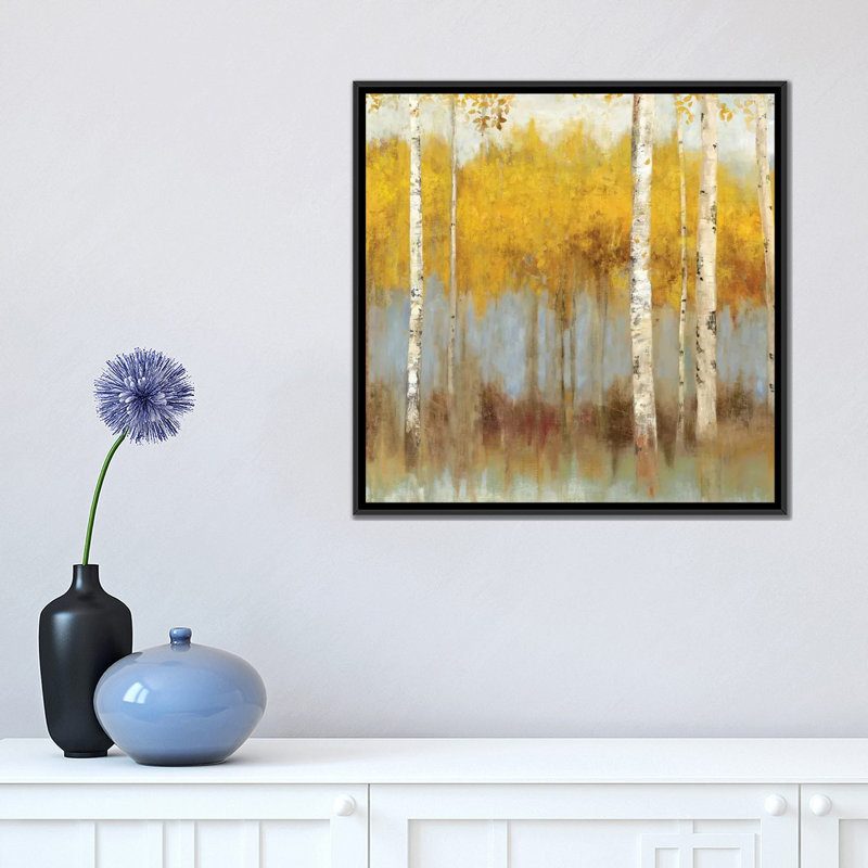 «Golden Grove I» par Allison Pearce, reproduction sur toile, H 18 po x l 18 po x P 1,5 po, Toile avec cadre noir