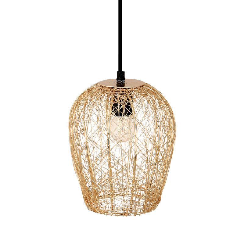 Luminaire suspendu en forme de dôme à 1 lumière Abdusalam, Or