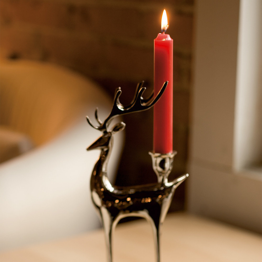 Unscented Taper Candle, 9" H x 0.88" W x 0.88" D, Red
