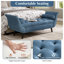 Banc de lit rembourré en velours avec 2 coussins, bleu-129757619-129757613