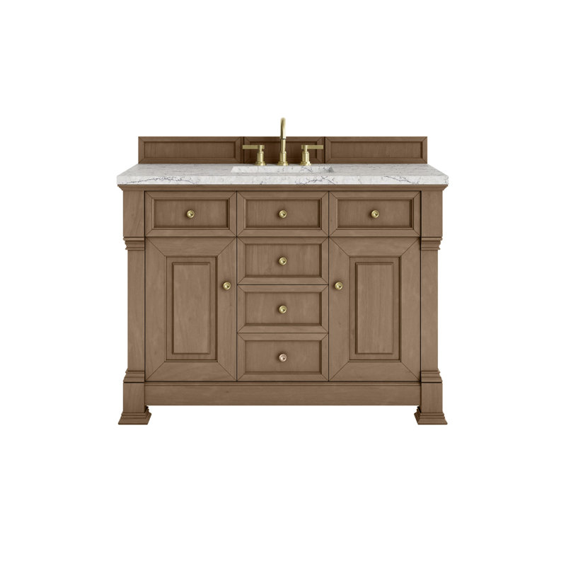 Brookfield 48'' W Single Vanity, Eternal Jasmine Pearl, Pecan, Widespread