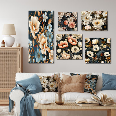 Arnoldsville - ensemble d'art mural en toile florale sur 5