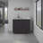 Alatna Freestanding Utility Base Cabinet with Stainless Steel Countertop, 2-Door, and Faucet, Black Wengue Finish